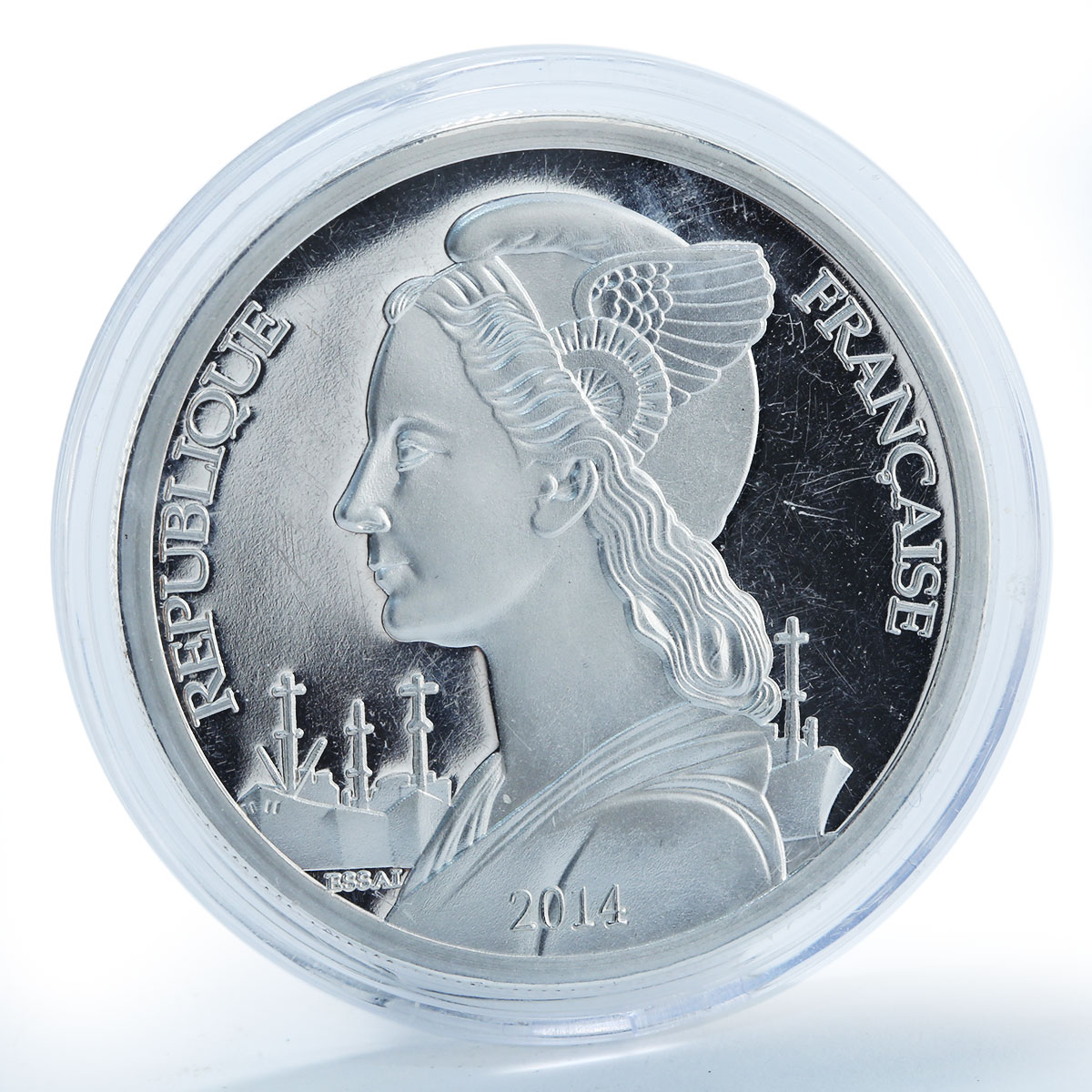 Gambier Island 500 francs Institute Of Overseas Emission silver plated 2014