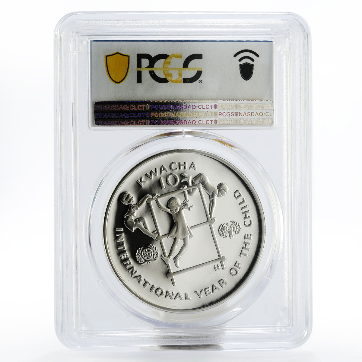Zambia 10 kwacha International Year of the Child PR69 PCGS silver coin 1980