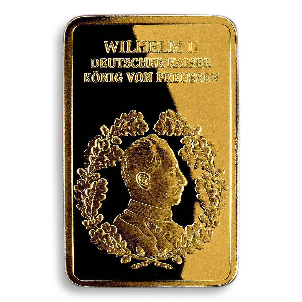 Germany, Deutsche Kaiser, Germany, Wilhelm II, Gold Plated bar, 1888-1918