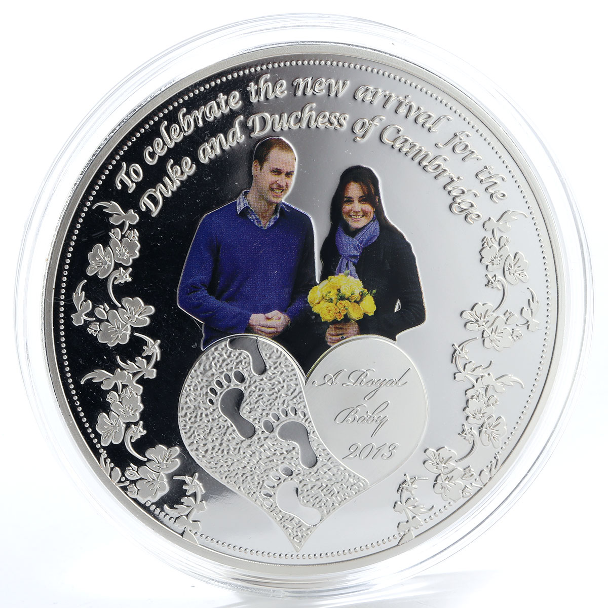 Ghana 1 cedi The Royal Baby proof color silverplated coin 2013