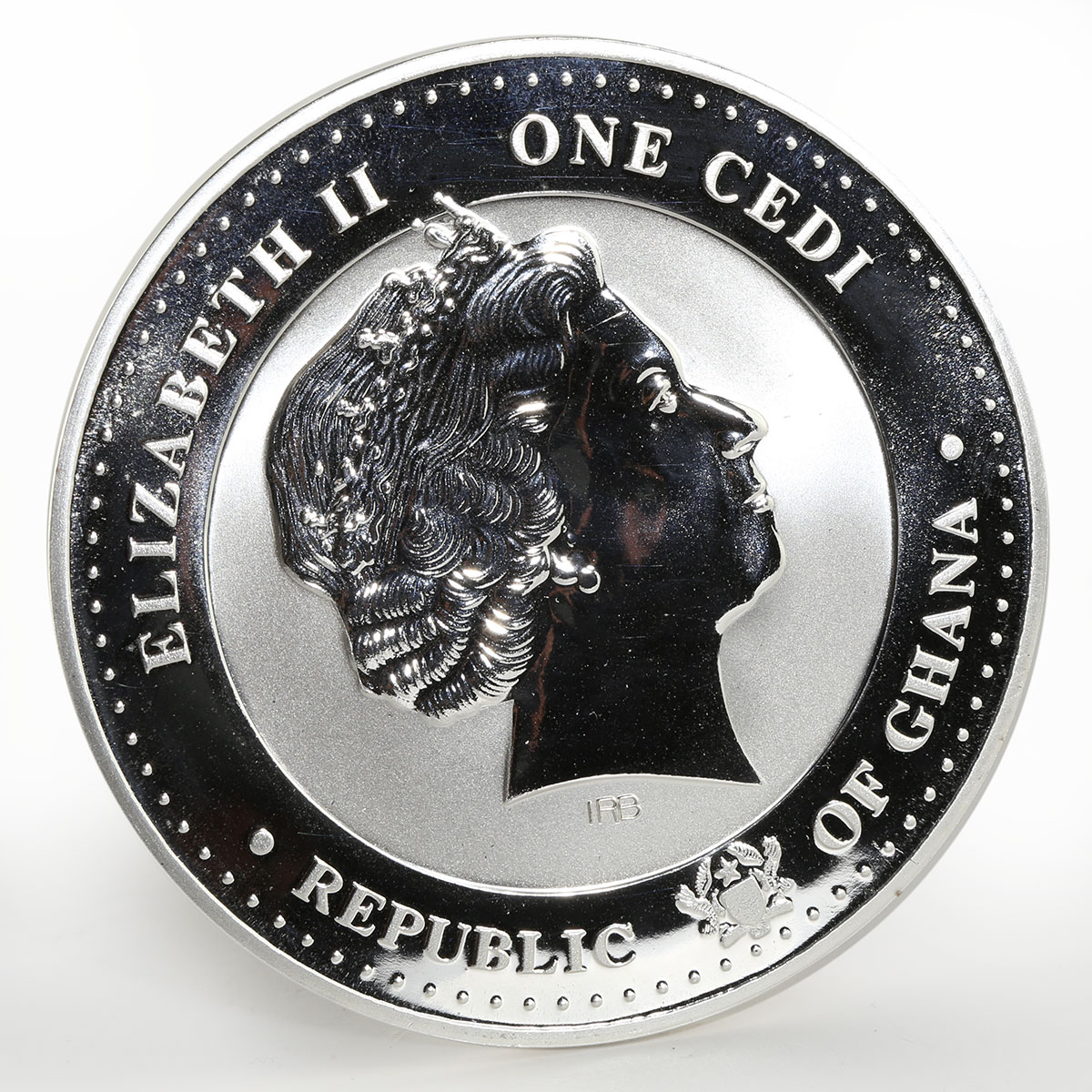 Ghana 1 cedi The Royal Baby proof color silverplated coin 2013