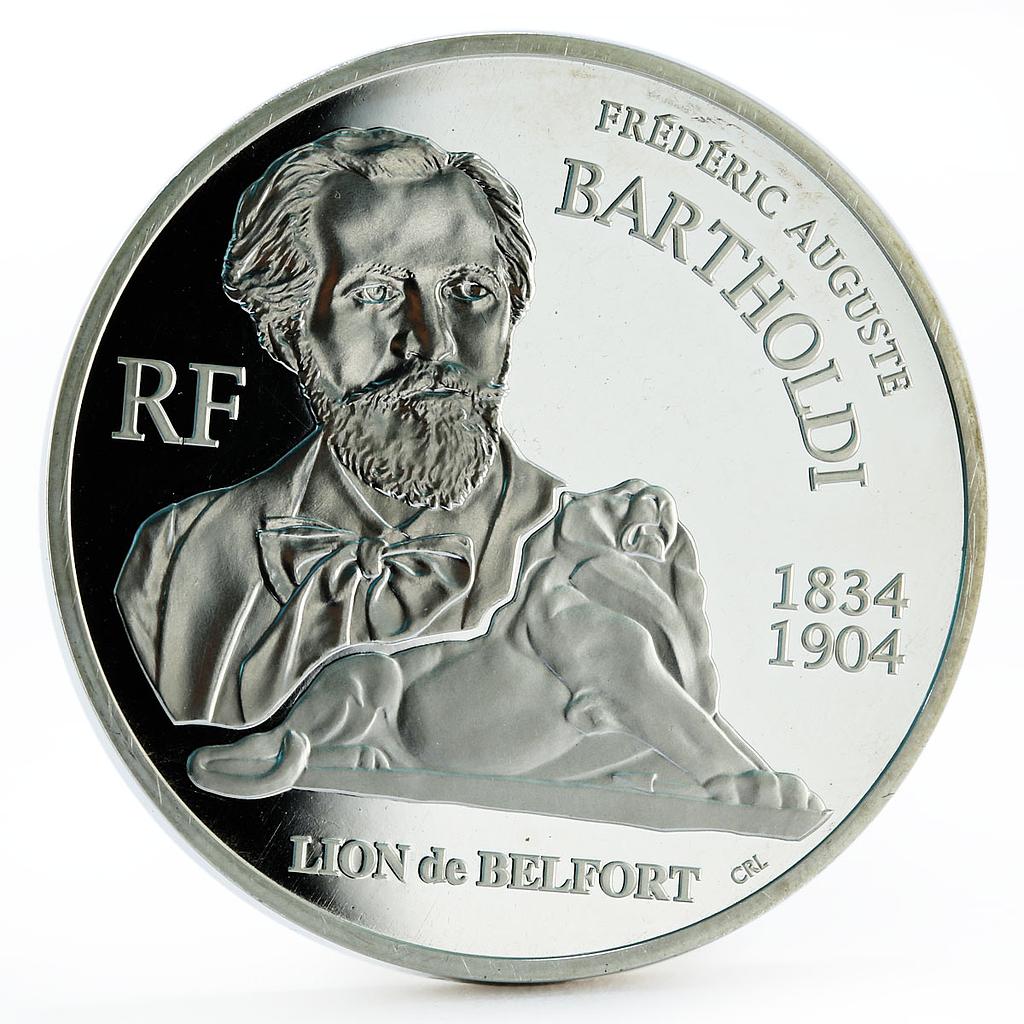 France 20 euro Bartholdi the Father of the Statue of Liberty silver coin 2004