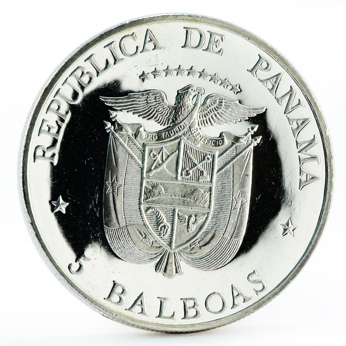 Panama 5 balboas Peasant Settlements series Hand Holding Crops silver coin 1972