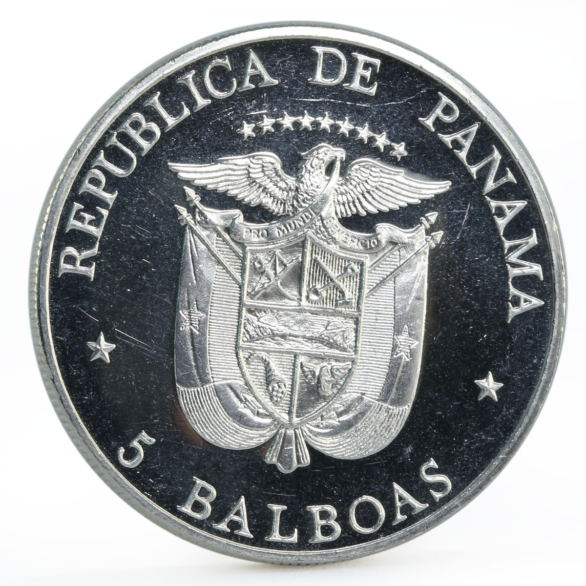 Panama 5 balboas Peasant Settlements series Hand Holding Crops silver coin 1972