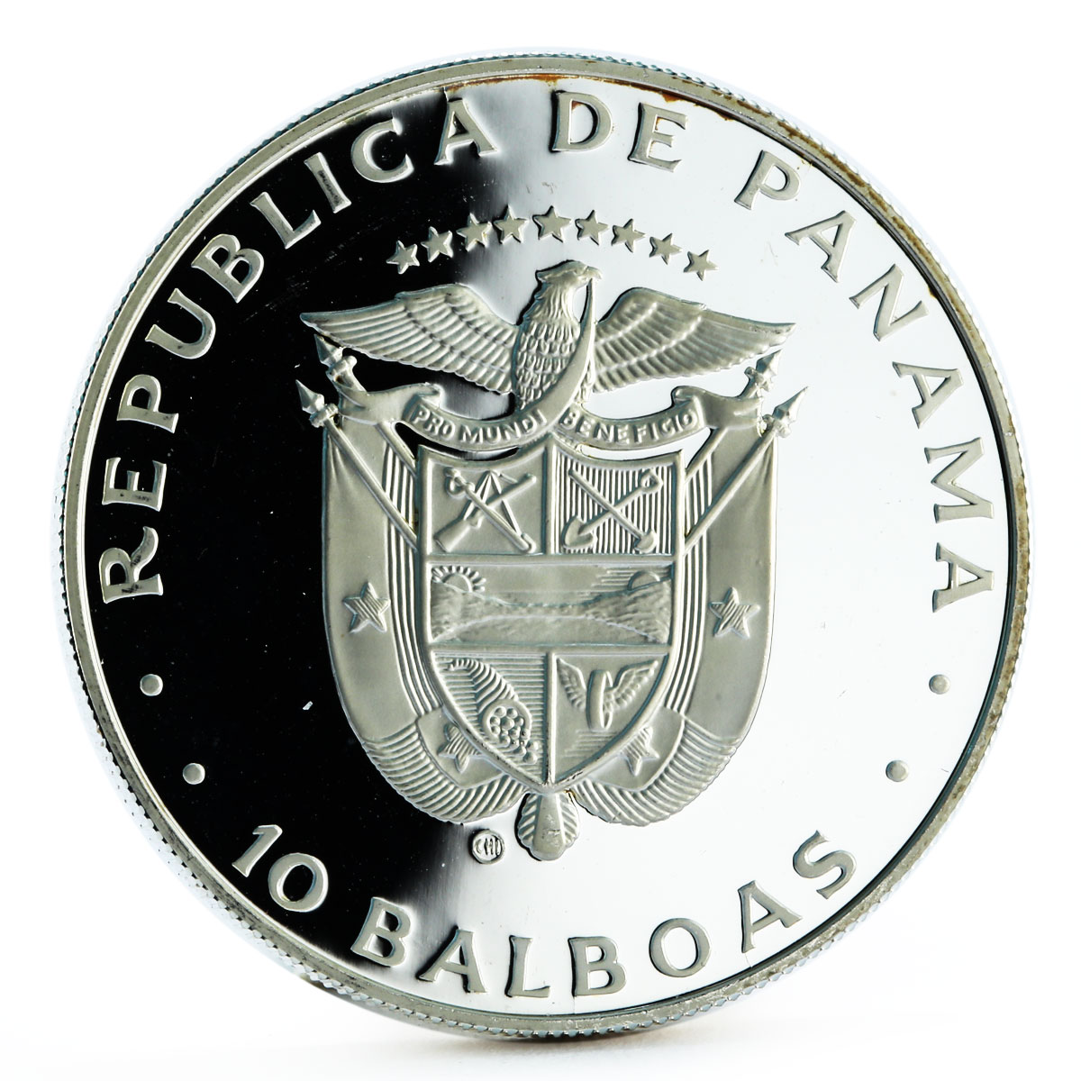 Panama 10 balboas Football World Cup in Spain Two Players proof silver coin 1982