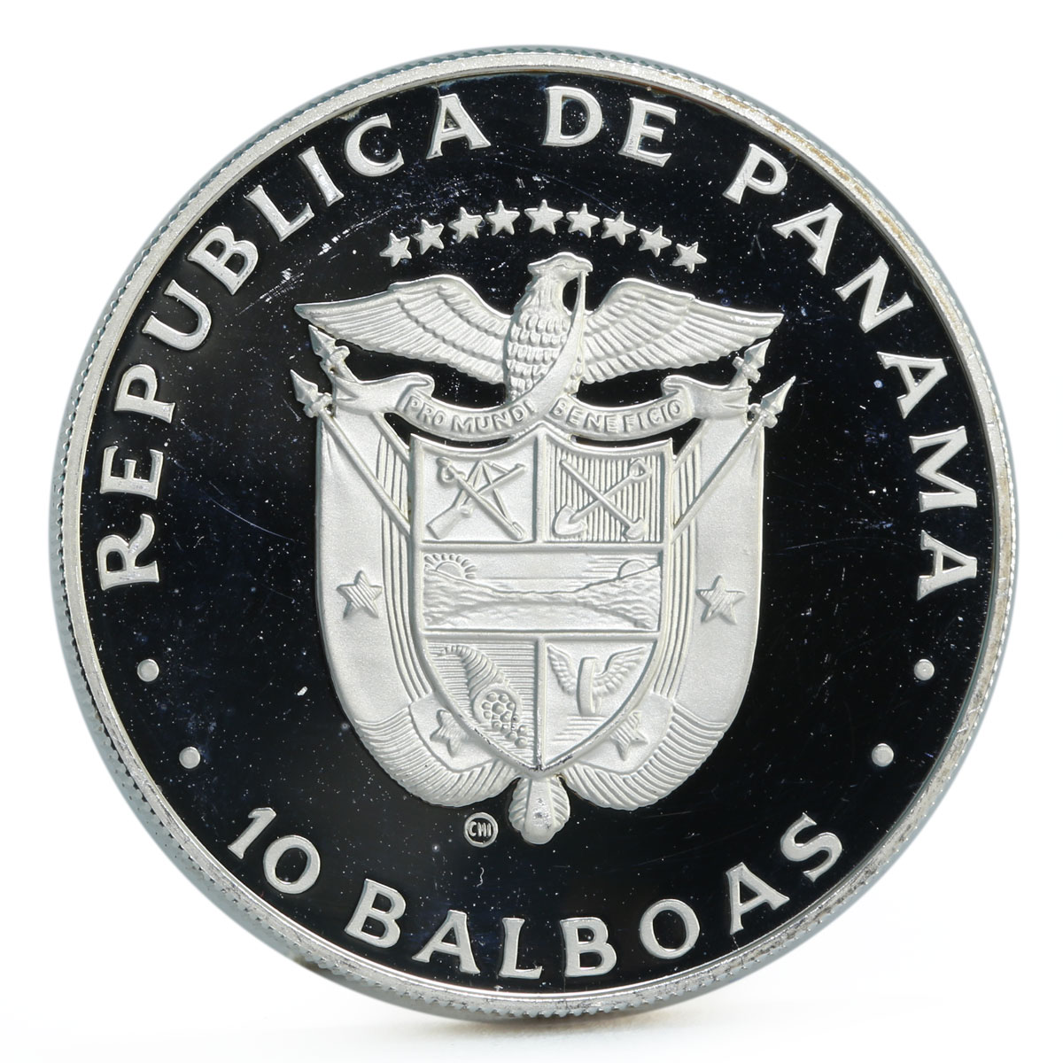 Panama 10 balboas Football World Cup in Spain Two Players proof silver coin 1982