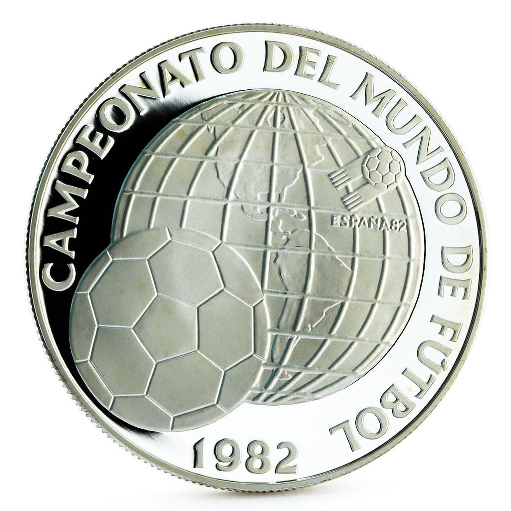 Panama 5 balboas Football World Cup in Spain Championship proof silver coin 1982