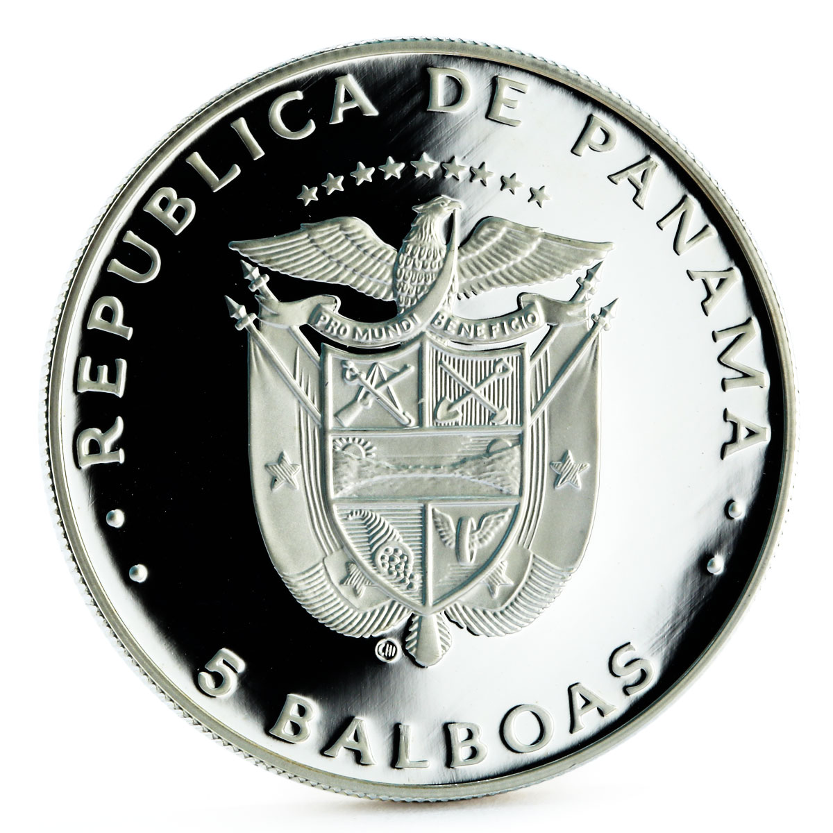 Panama 5 balboas Football World Cup in Spain Championship proof silver coin 1982