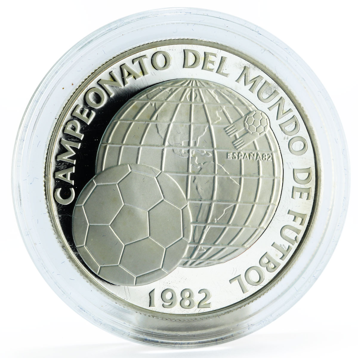 Panama 5 balboas Football World Cup in Spain Championship proof silver coin 1982