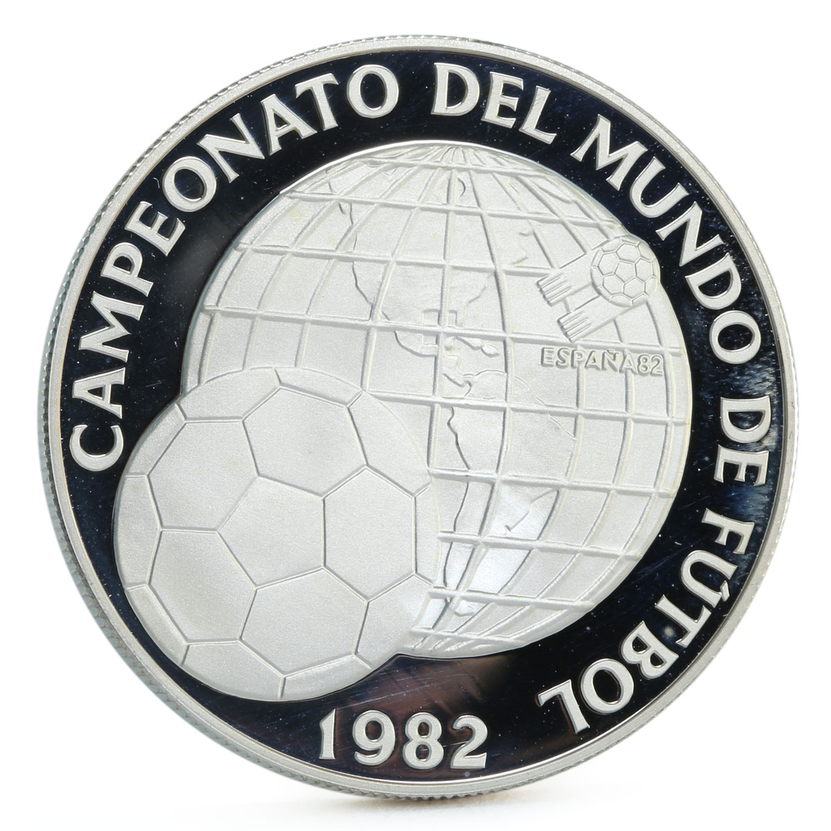 Panama 5 balboas Football World Cup in Spain Championship proof silver coin 1982