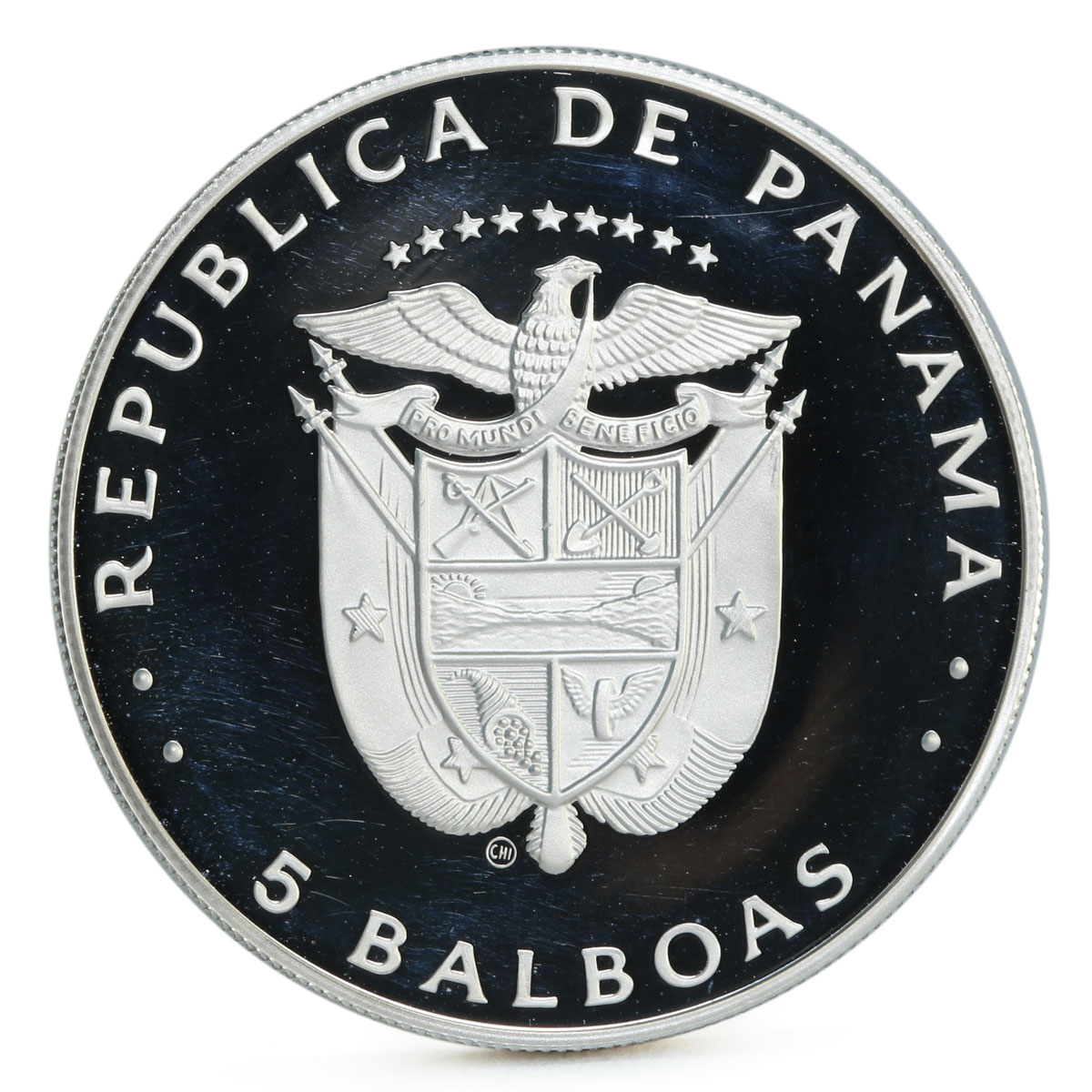 Panama 5 balboas Football World Cup in Spain Championship proof silver coin 1982