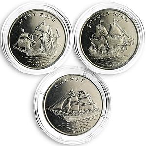 Gilbert Islands set of 3 coins Ships 2015