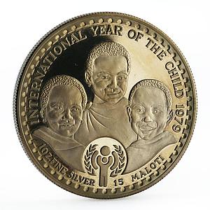 Lesotho 15 maloti Year of the Child PN11 trial essai nickel coin 1979