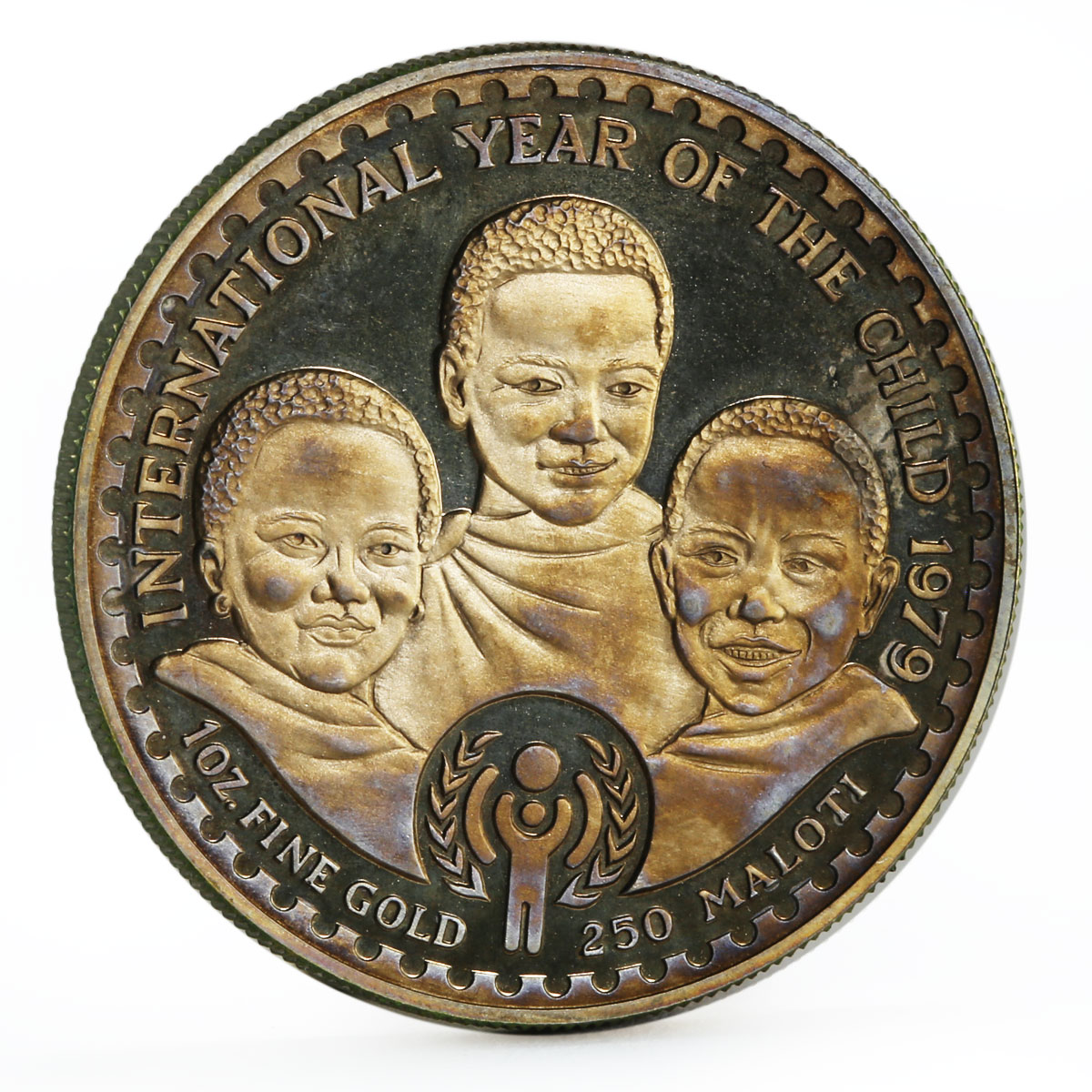 Lesotho 250 maloti Year of the Child PN12 trial essai brass coin 1979