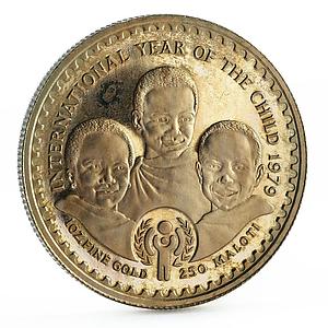 Lesotho 250 maloti Year of the Child PN13 trial essai mintage 5 nickel coin 1979