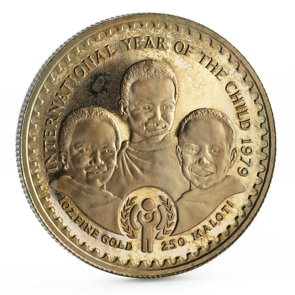 Lesotho 250 maloti Year of the Child PN13 trial essai mintage 5 nickel coin 1979