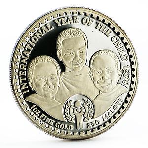 Lesotho 250 maloti Year of the Child PN14 proof silver coin 1979