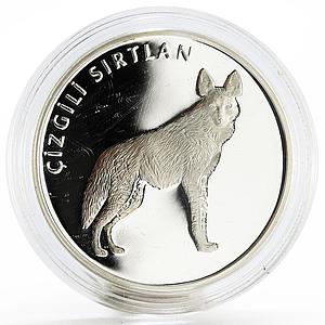 Turkey 20 lira Animal series Striped Hyena proof silver coin 2005