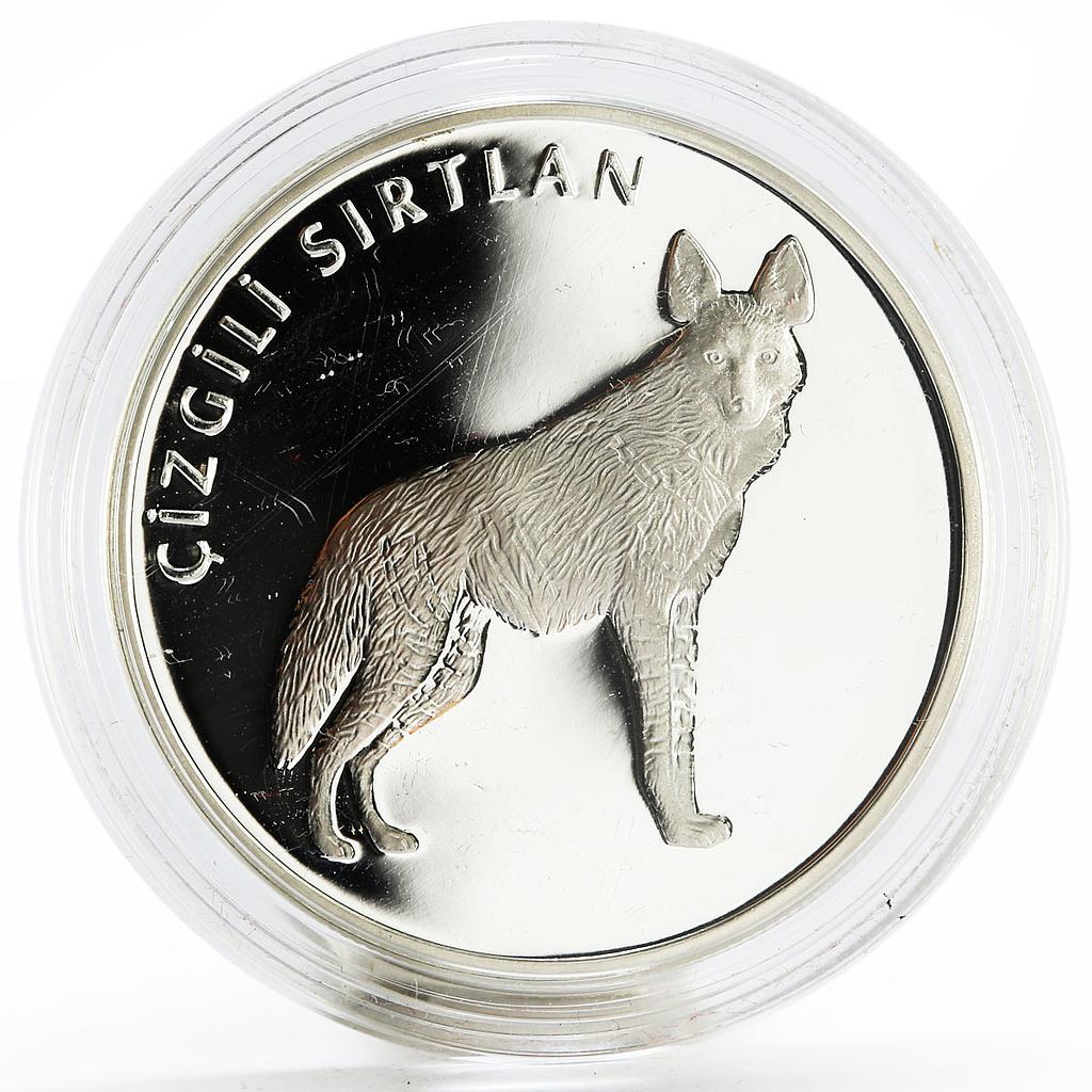 Turkey 20 lira Animal series Striped Hyena proof silver coin 2005