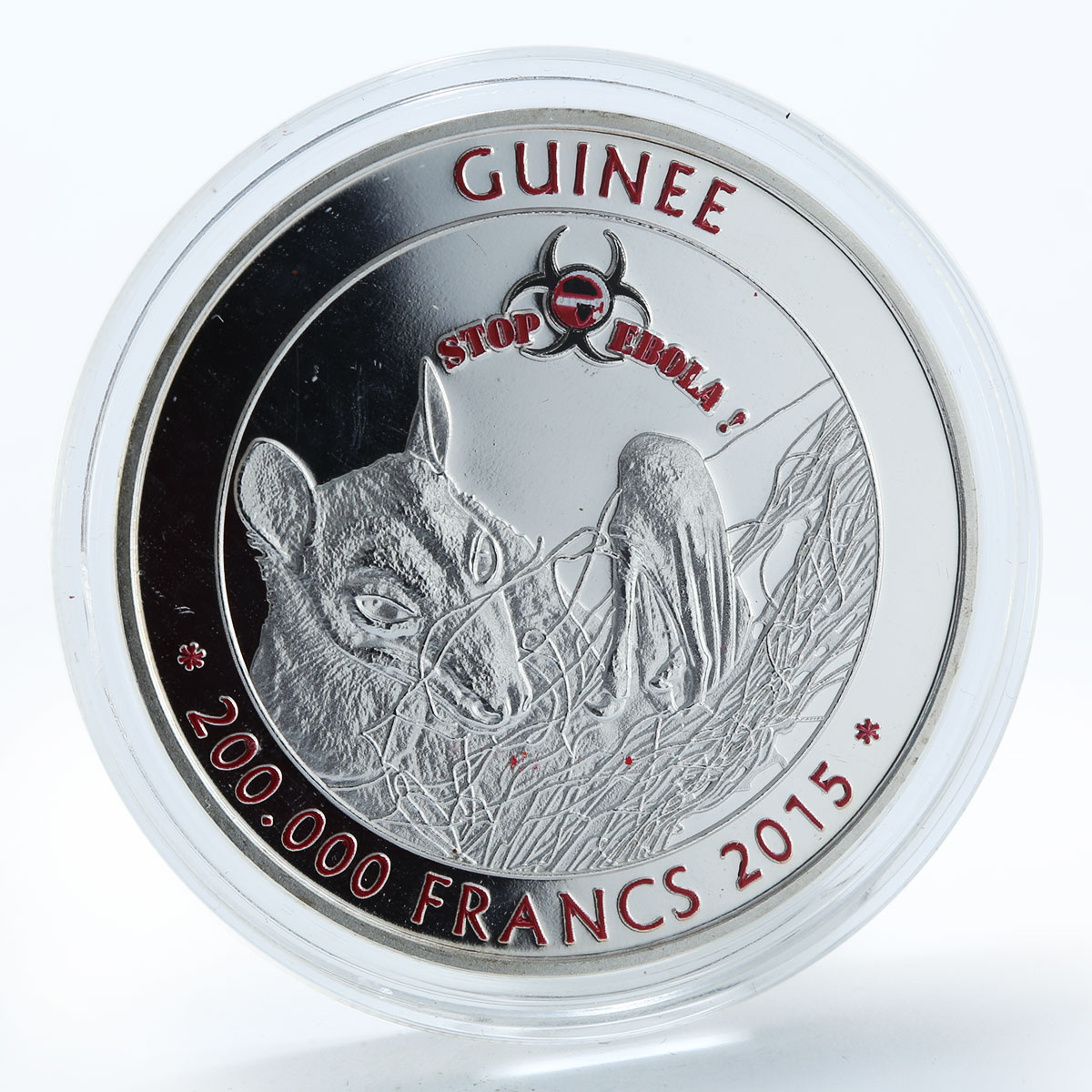 Guinea 200 000 francs Stop Ebola virus bat coin 2015
