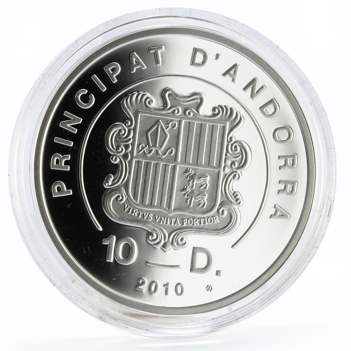 Andorra 10 diners Holy Helpers series St. Christopher proof silver coin 2010