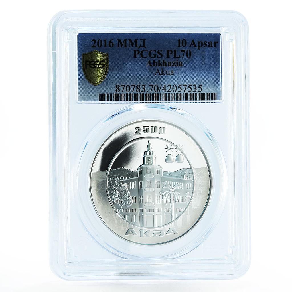 Abkhazia 10 apsars 2500th Anniversary of Sukhumi PL70 PCGS silver coin 2016
