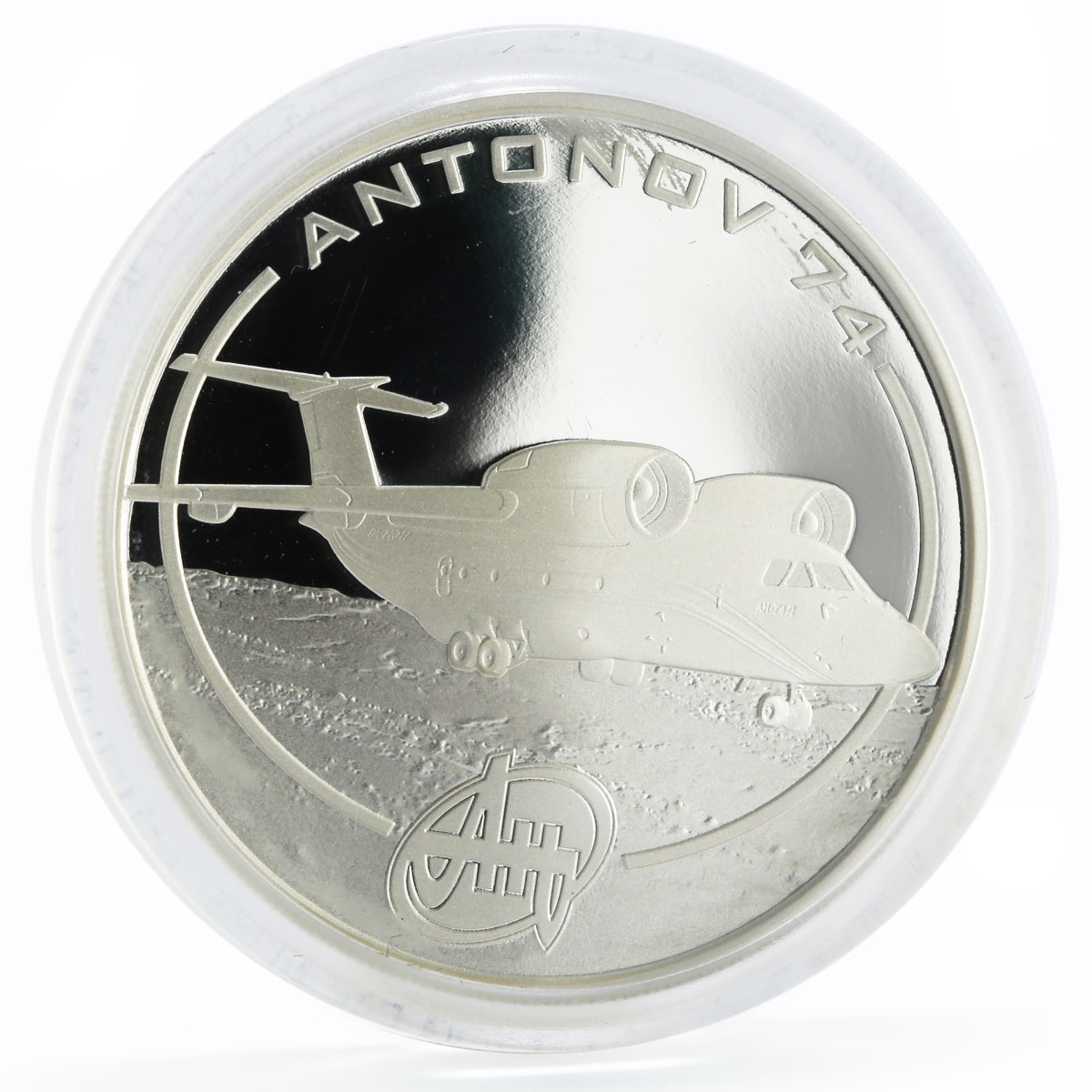 Cook Islands 1 dollar Antonov Planes series AN-74 proof silver coin 2008