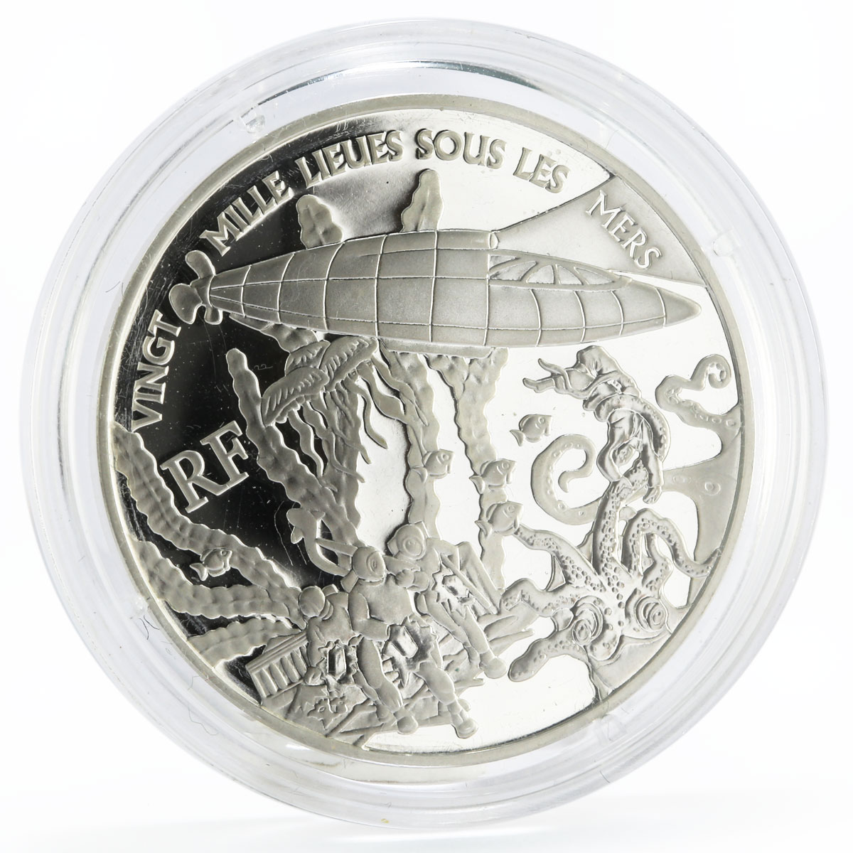 France 1,5 euro Jules Verne series From the Earth to the Moon silver coin 2005