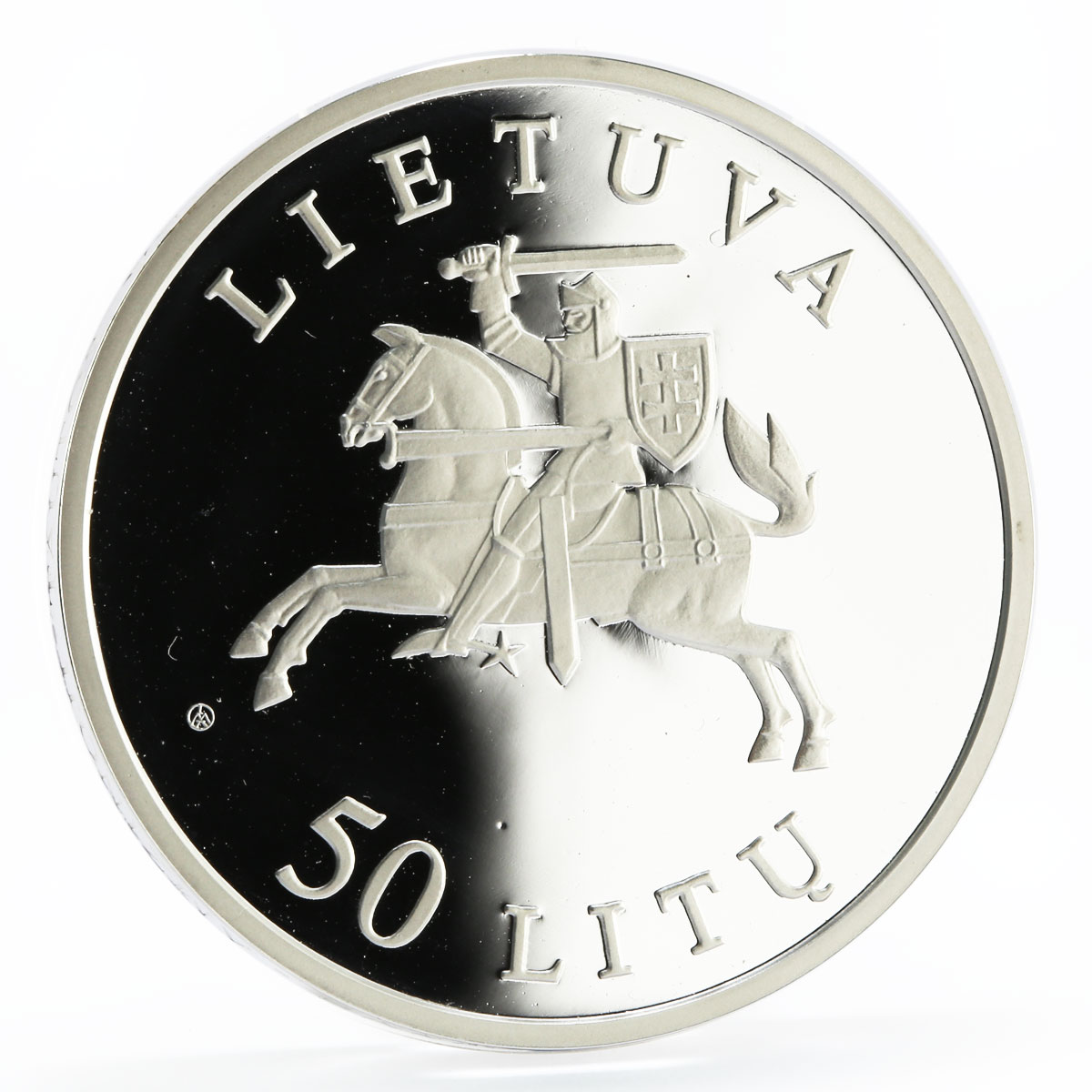 Lithuania 50 litu 10th Anniversary of Restored Independence silver coin 2000