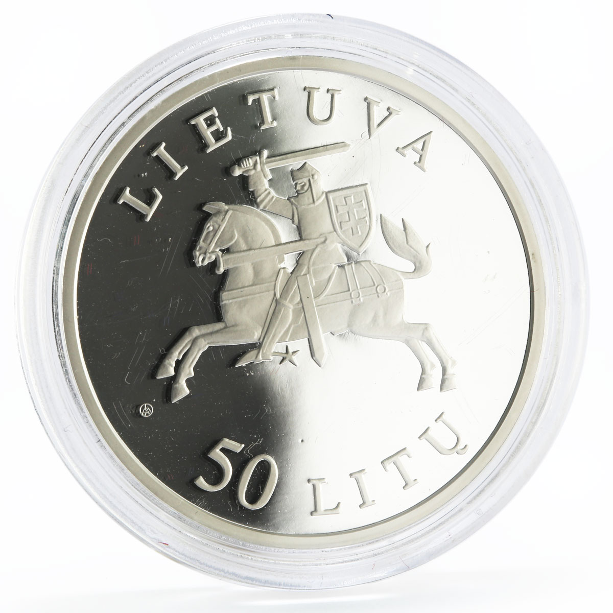 Lithuania 50 litu 10th Anniversary of Restored Independence silver coin 2000