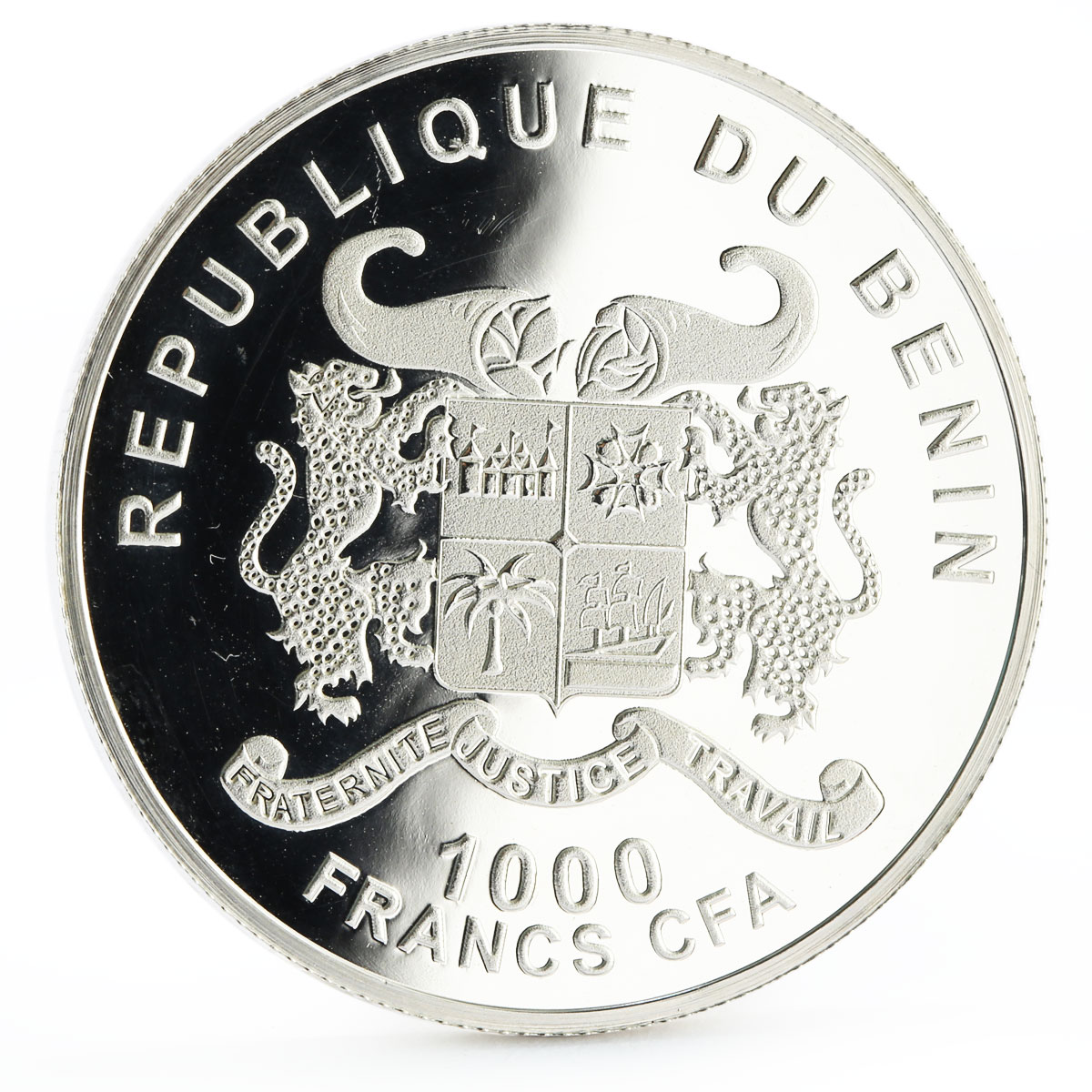 Benin 1000 francs Year of the Horse series Pegasus colored silver coin 2014