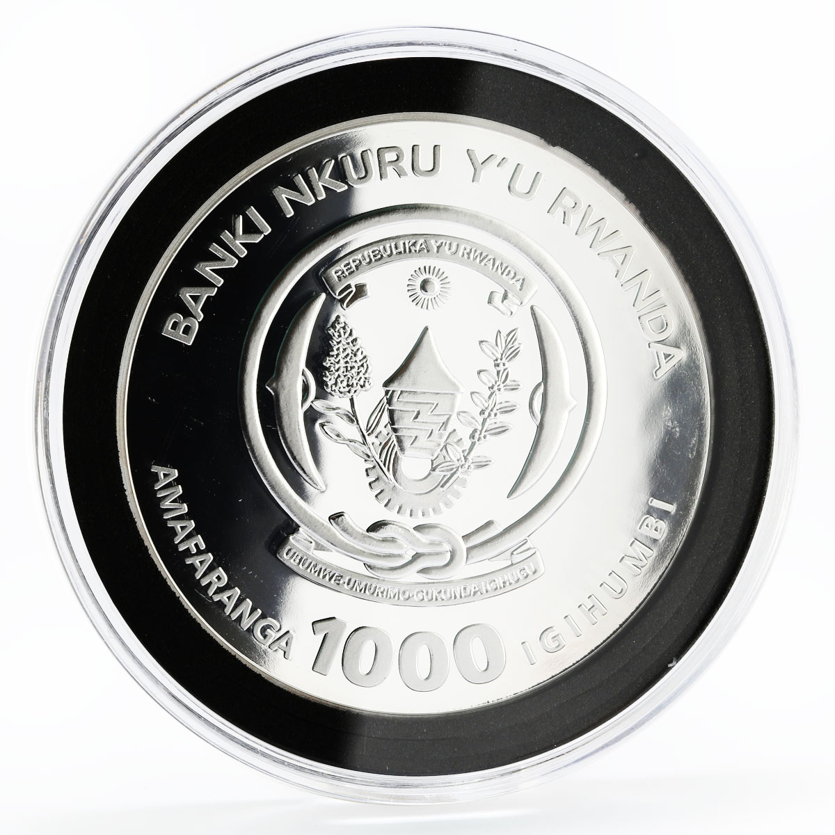 Rwanda 1000 francs Year of the Tiger gilded silver coin 2010