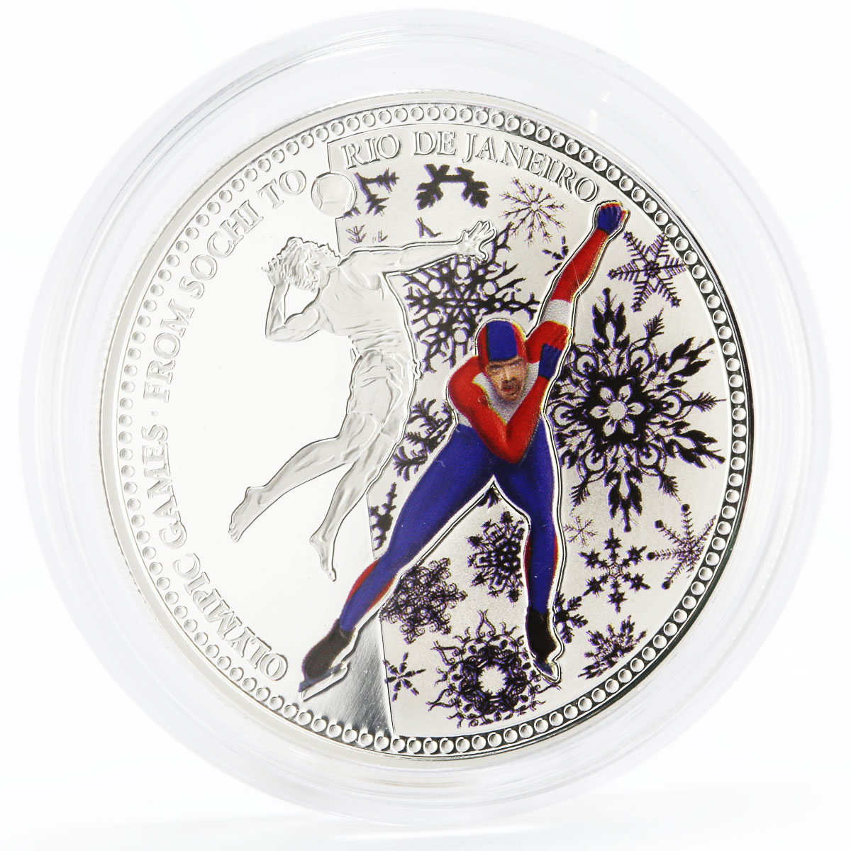 Samoa 10 dollars From Sochi to Rio series Skater colored silver coin 2014