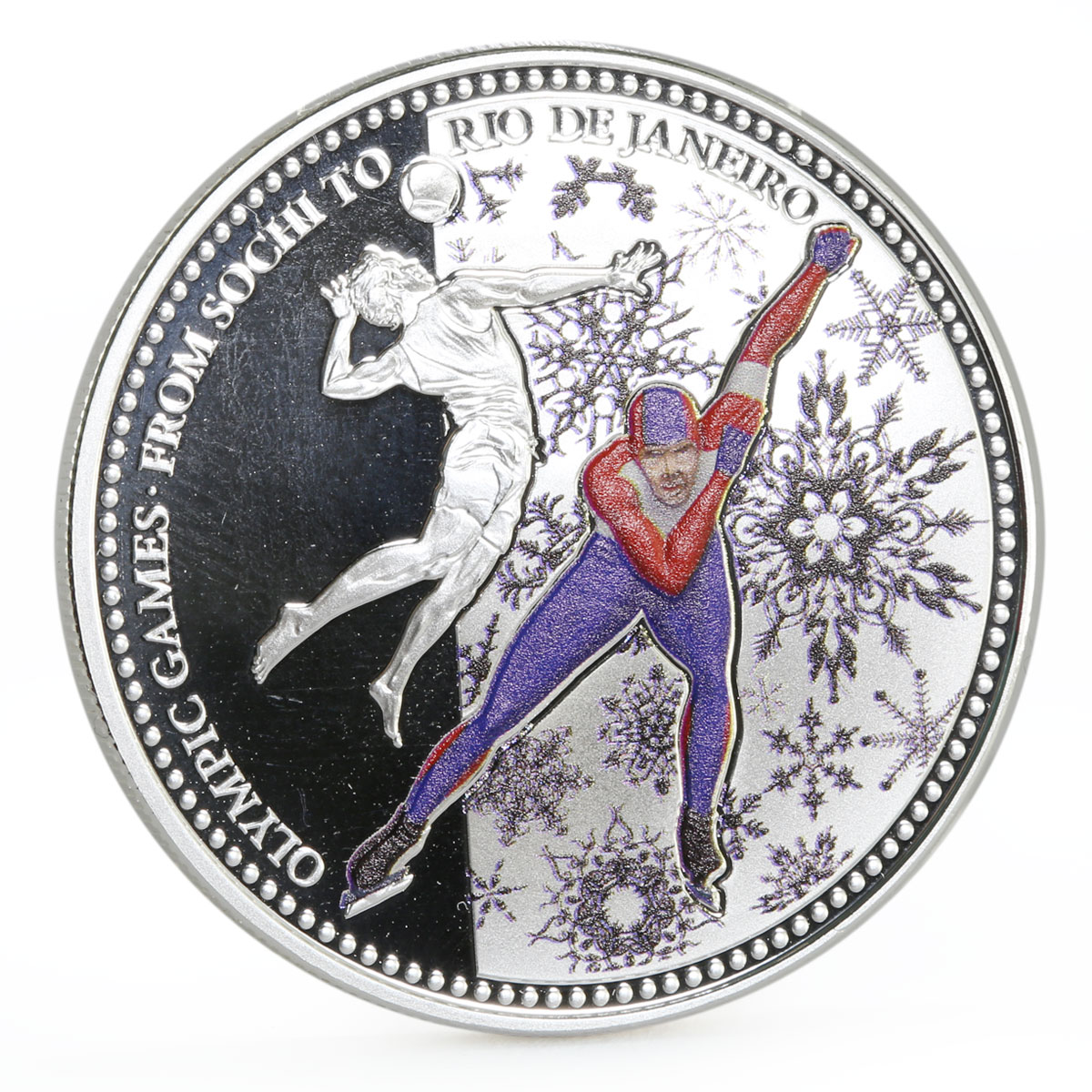 Samoa 10 dollars From Sochi to Rio series Skater colored silver coin 2014