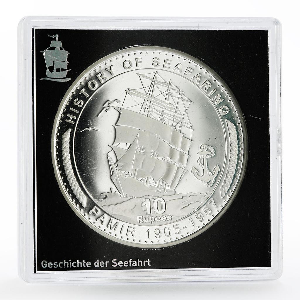 Seychelles 10 rupees History of Seafaring series Pamir Ship silver coin 2015