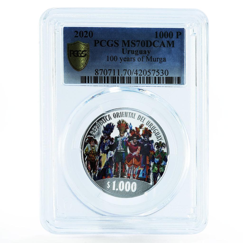 Uruguay 1000 pesos 100 Years of Murga Carnival MS70 PCGS silver coin 2020