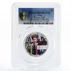 Niue 1 dollar Colin Baker the 6th Doctor Who PR69 PCGS silver coin 2013