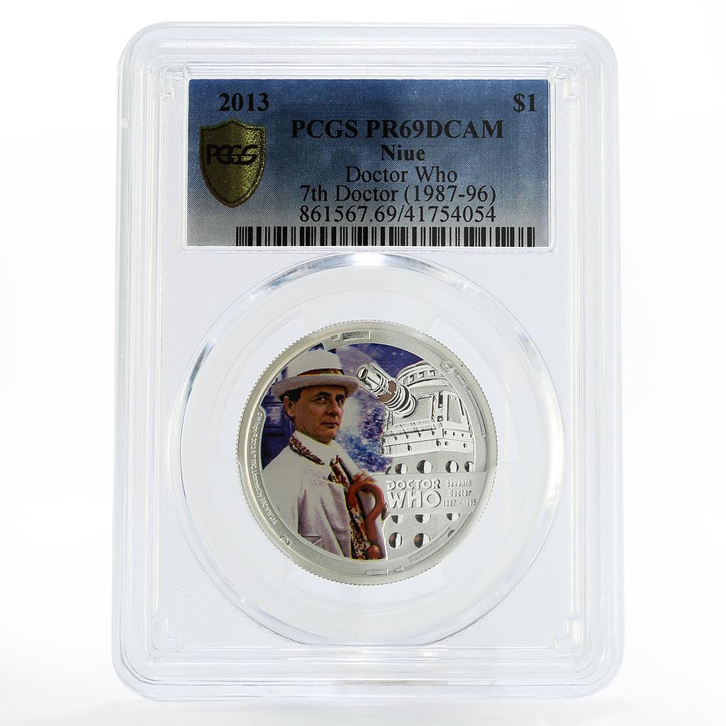 Niue 1 dollar Sylvestor McCoy the 7th Doctor Who PR69 PCGS silver coin 2013