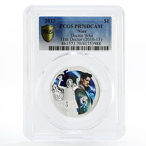 Niue 1 dollar Matt Smith the 11th Doctor Who PR70 PCGS silver coin 2013