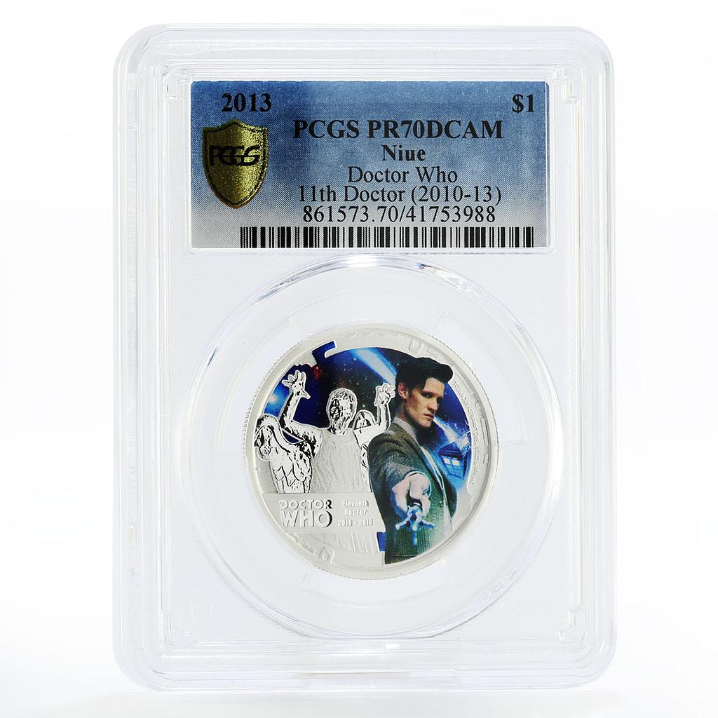 Niue 1 dollar Matt Smith the 11th Doctor Who PR70 PCGS silver coin 2013