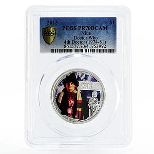 Niue 1 dollar Tom Baker the 4th Doctor Who PR70 PCGS silver coin 2013