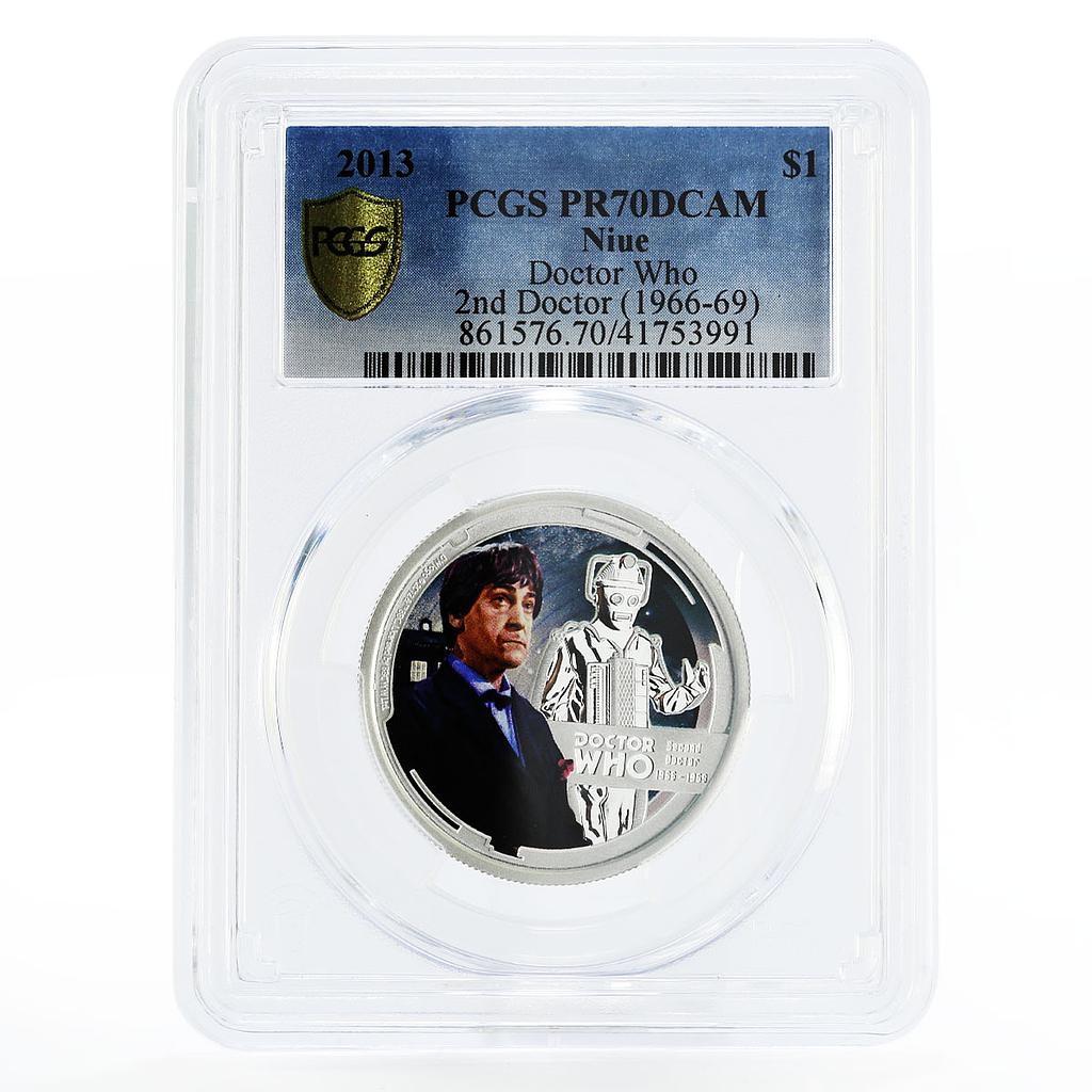 Niue 1 dollar Patrick Trought the 2nd Doctor Who PR70 PCGS silver coin 2013