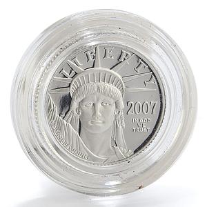 US 10 dollar Liberty In God We Trust Bullion platinum coin 1/10 oz 2007