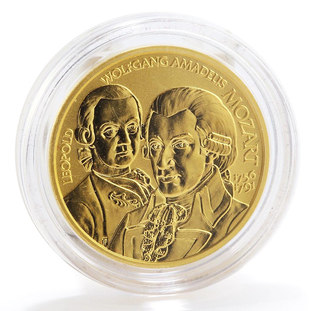 Austria 50 euro Great Composers Wolfgang Amadeus Mozart Music gold coin 2006