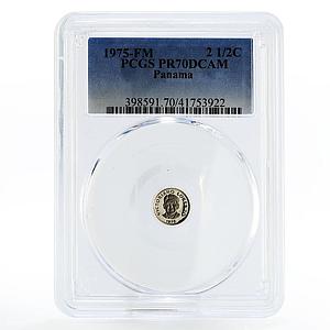 Panama 2,5 centesimos Victoriano Lorenzo PR70 PCGS proof nickel coin 1975