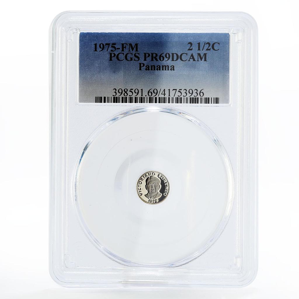 Panama 2,5 centesimos Victoriano Lorenzo PR69 PCGS proof nickel coin 1975