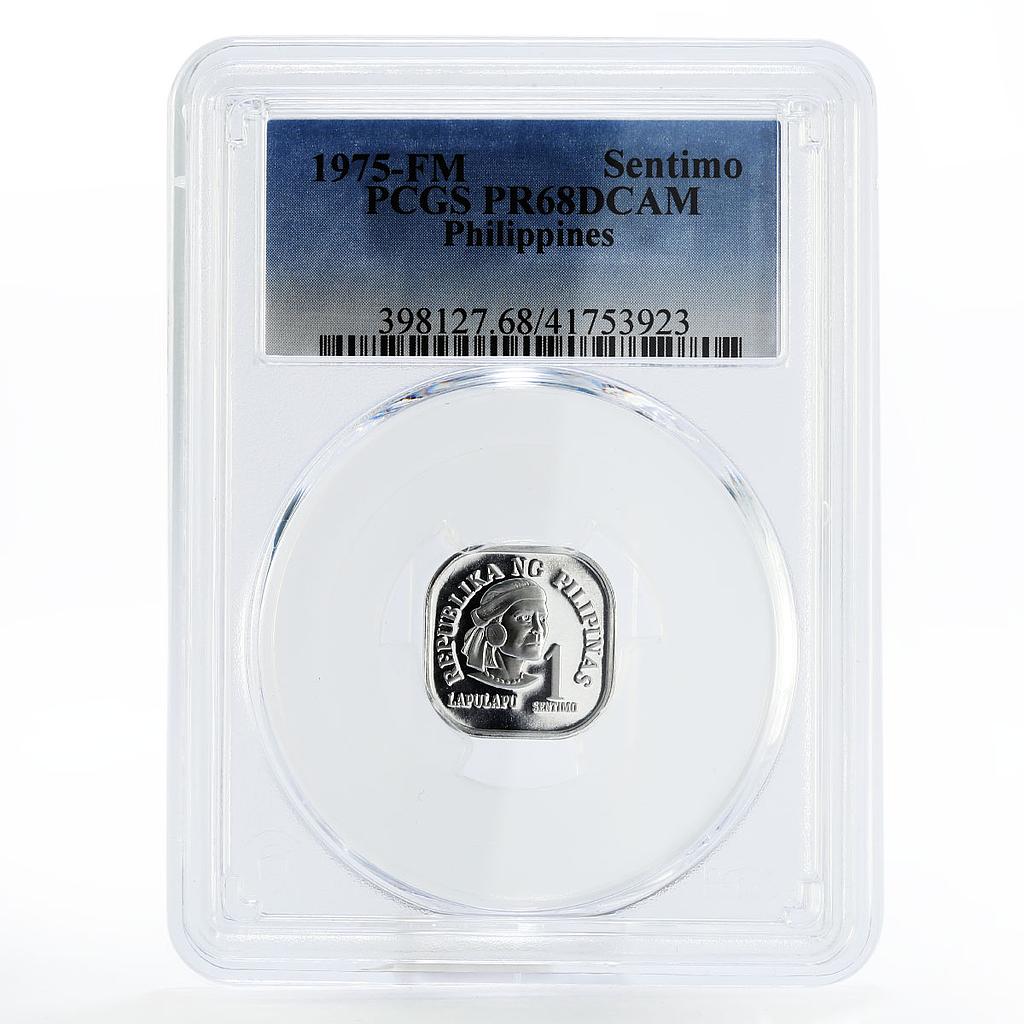 Philippines 1 sentimo Mactan Ruler Lapu-Lapu PR68 PCGS aluminium coin 1975