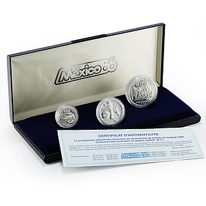 Mexico set of 3 coins Football World Cup 1986 silver coins 1985