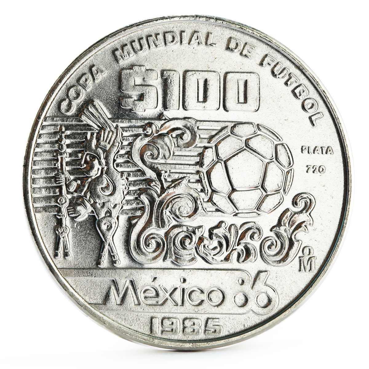 Mexico set of 3 coins Football World Cup 1986 silver coins 1985