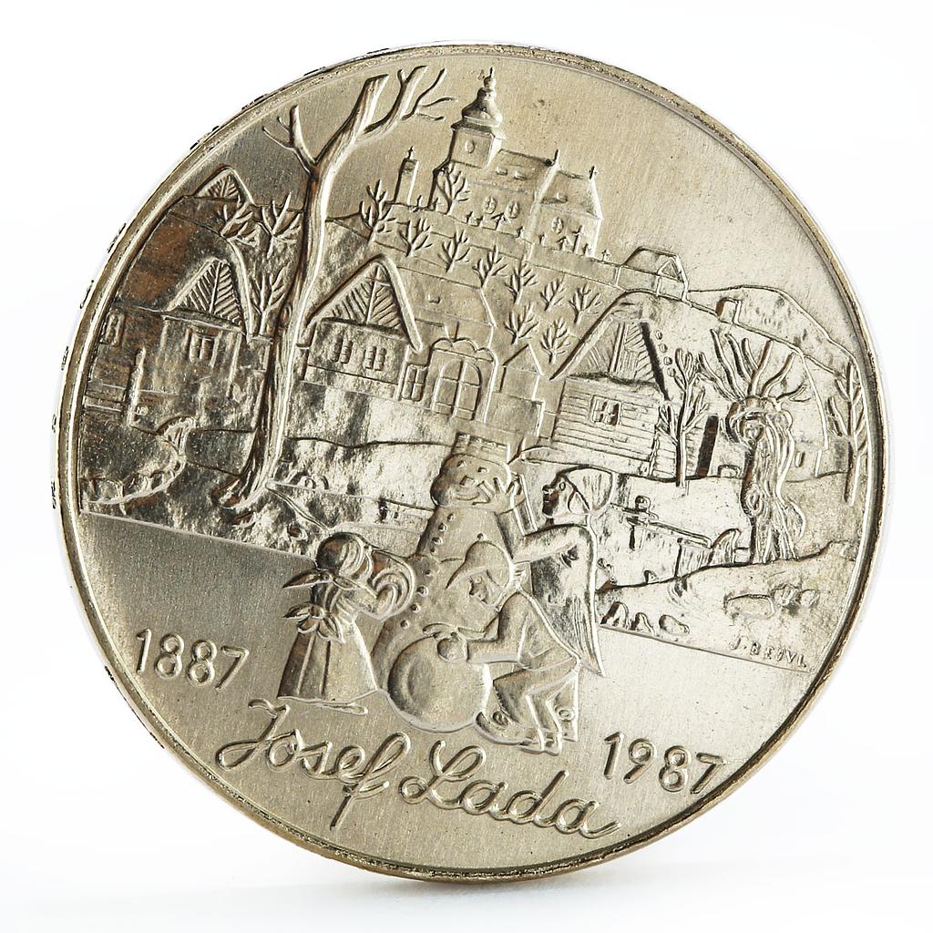 Czechoslovakia 500 korun Centennial of Painter Josef Lada silver coin 1987